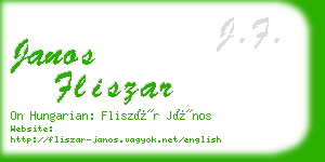 janos fliszar business card